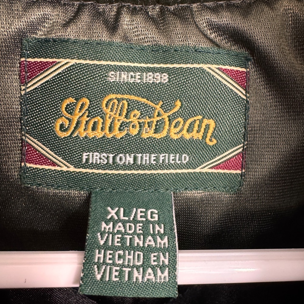 Stall & Dean Jacket Size XL First on the Field Zip Up Green Patches Baseball - Picture 7 of 11